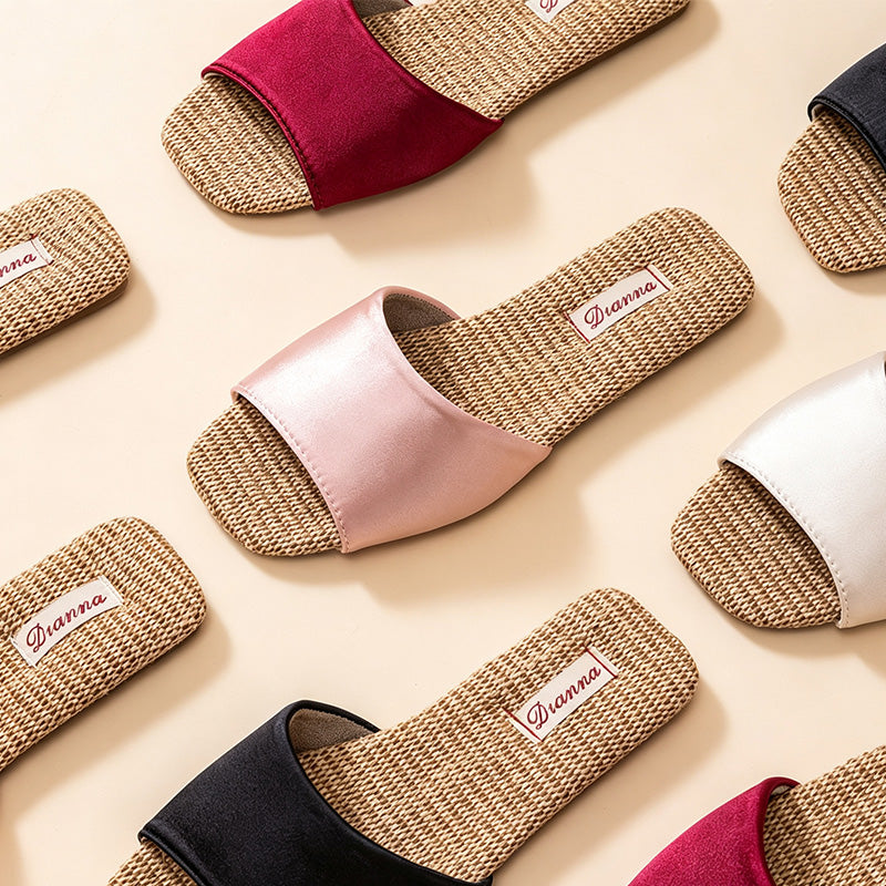 CouldNook Woven Look Contrast Footbed Home Slippers - Gentle Display Piece