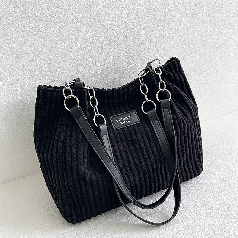 CouldNook Pleated Shoulder Tote Bag - Vanity Carry Accent