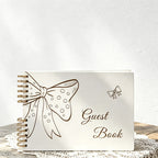 CouldNook Laser Engraved Guest Book - Bow Spiral Bound Notebook