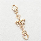CouldNook Linked Floral Bag Charm Chain - Heart Accent