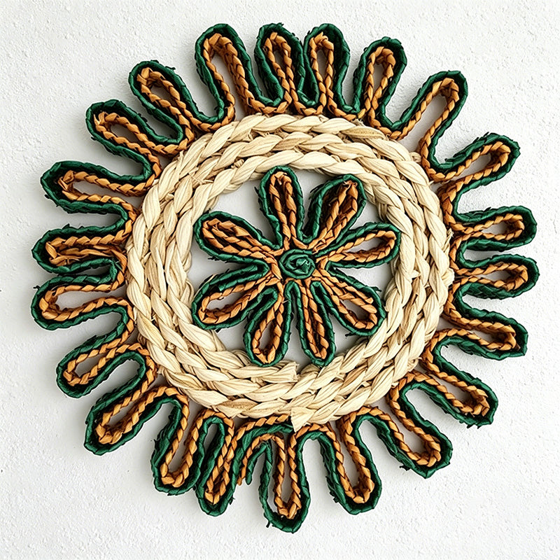 CouldNook Flower Shape Corn Woven Mat - Aesthetic Natural Placemat