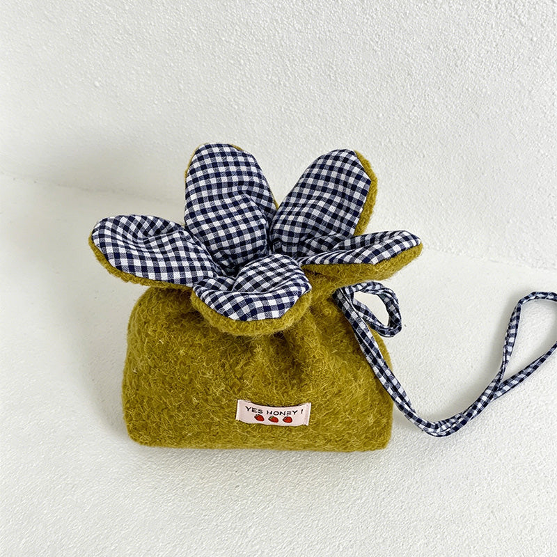 CouldNook Plush Drawstring Flower Bag - Giftable Carry Accent