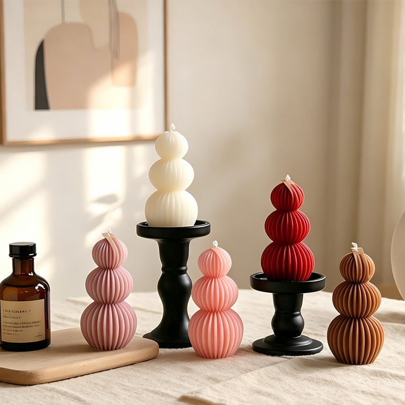 CouldNook Round Stacked Form Candle - Gentle Display Piece