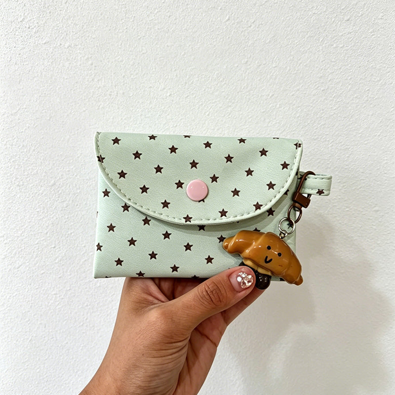 CouldNook Mint Chocolate Star Pouch - Aesthetic Canvas Card Case