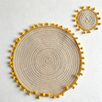 CouldNook Cotton Ball Woven Placemat - Aesthetic Luxe Table Mat