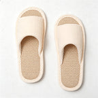 CouldNook Soft Padded Linen-Look House Slippers - Calm Indoor Accent