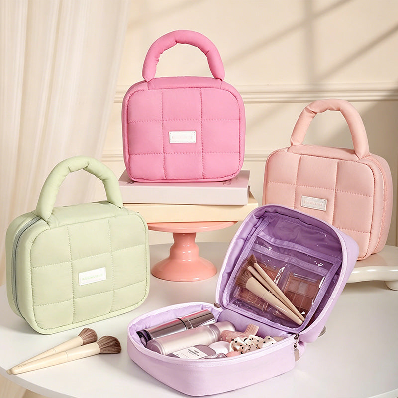 CouldNook Puffy Handle Cosmetic Bag - Tabletop Beauty Accent