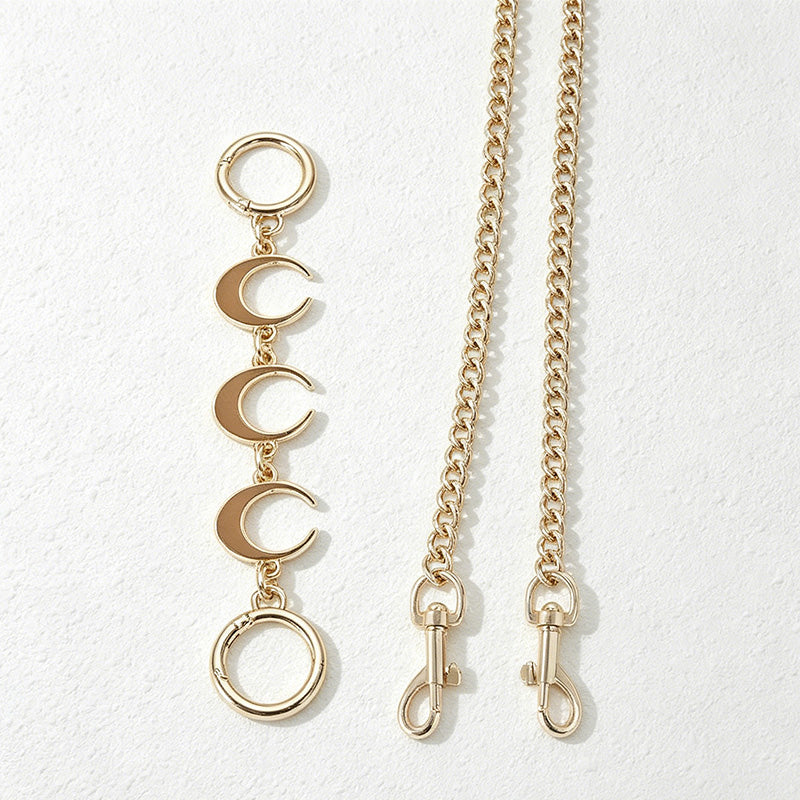 CouldNook Metal Moon Bag Chain 2PCS Set - Layered Bag Accent
