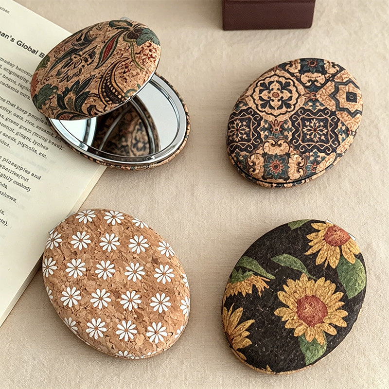 CouldNook Porcelain Style Compact Mirror - Dual Sided Magnifying Decor