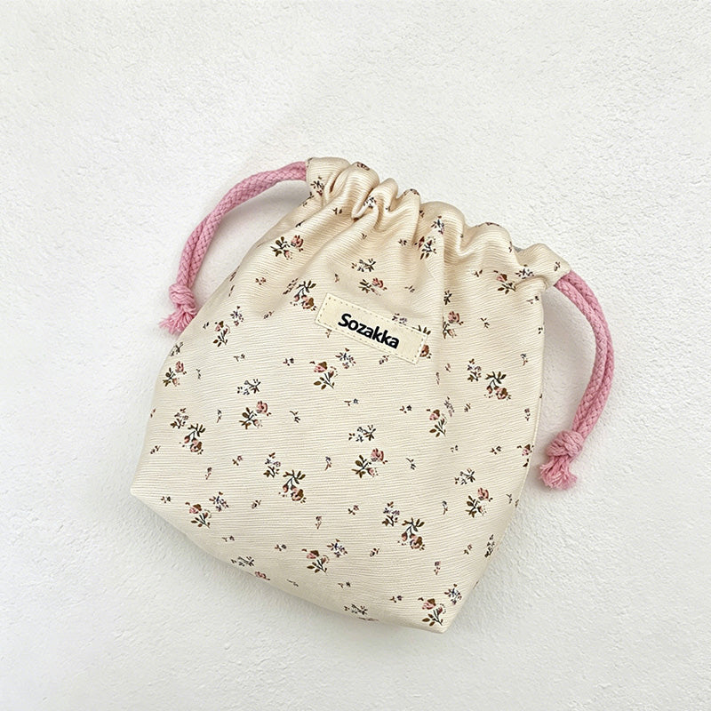 CouldNook Printed Drawstring Storage Pouch - Small Home Organizer