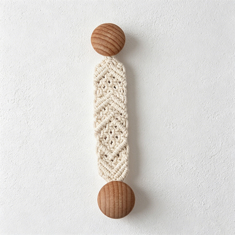 CouldNook Macrame Wood Cabinet Pull Cord - Cabinet Accent Decor