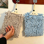 CouldNook Hedgehog Chenille Hand Towel - Quick Dry Absorbent Hanging Kitchen Towel