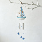 CouldNook Mediterranean Bell Hanging - Nautical Sailboat Wall Ornament