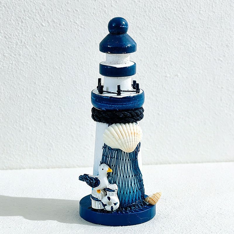 CouldNook Mediterranean Mini Wooden - Lighthouse Decor Ornament