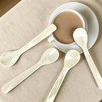 CouldNook Polished Shell Caviar Spoon - Aesthetic Coffee & Tea Stirrer