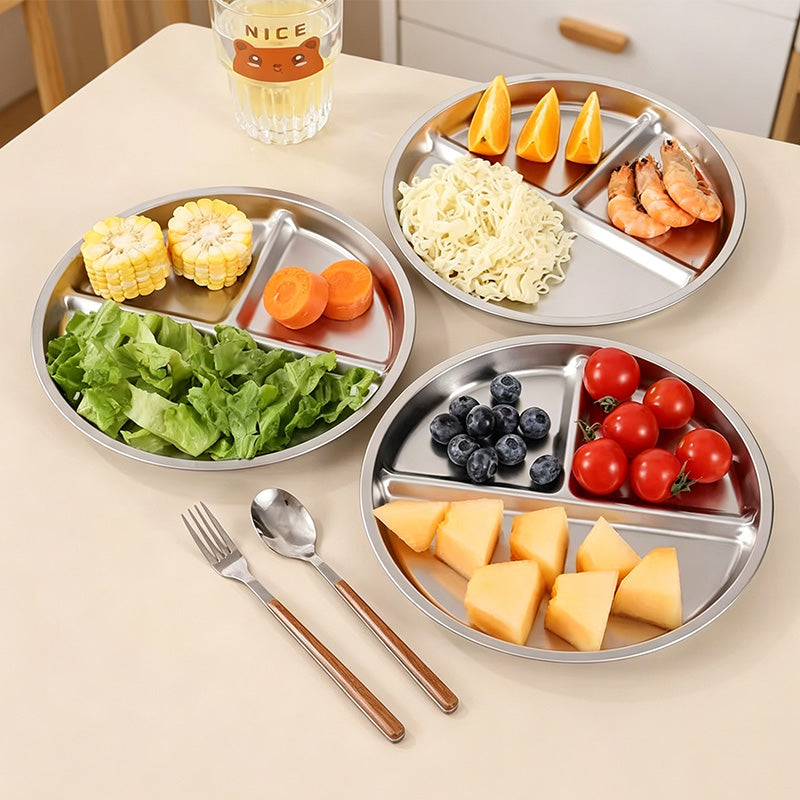 CouldNook Stainless Steel Divided Plate - Everyday Tableware