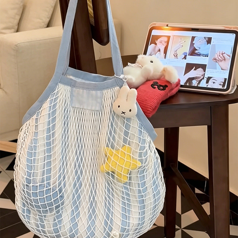 CouldNook Plaid Flower Shoulder Tote Bag - Soft Carry Accent