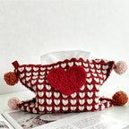 CouldNook Heart Knitted Tissue Bag - Aesthetic Artisan-crafted Storage Case