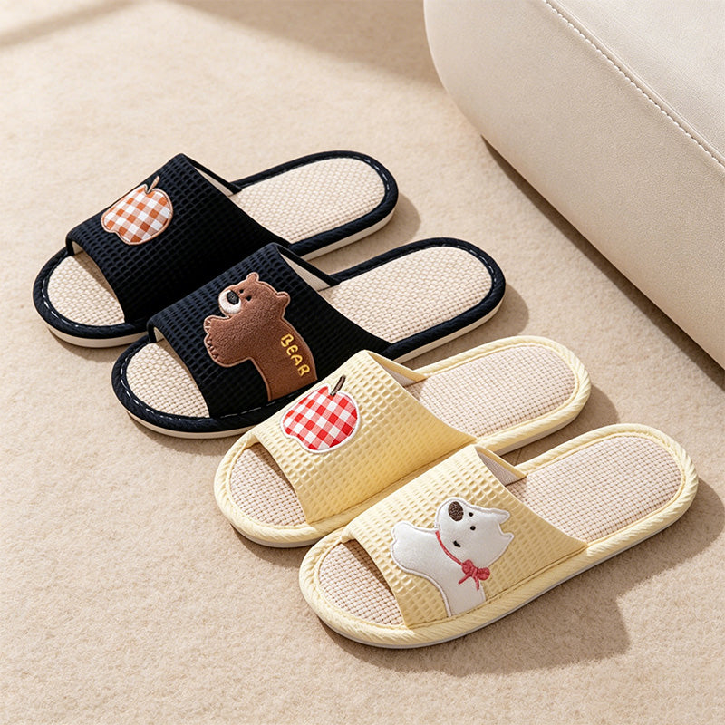 CouldNook Animal Fruit Open Toe Slippers - Cozy Room Display Accent