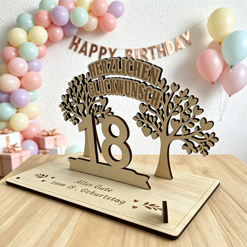 CouldNook Wooden Number Tree Table Sign - Engraved Party Decor