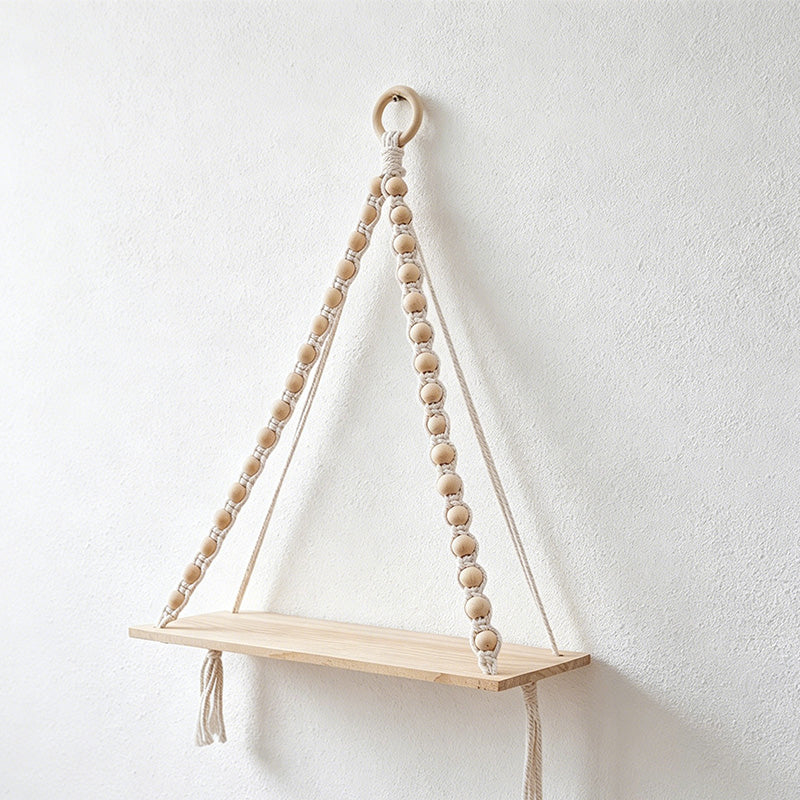 CouldNook Beaded Hanging Wall Shelf - Small Display Rack