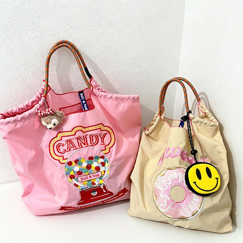CouldNook Candy Embrodiery Shopping Bag - Everyday Market Accent