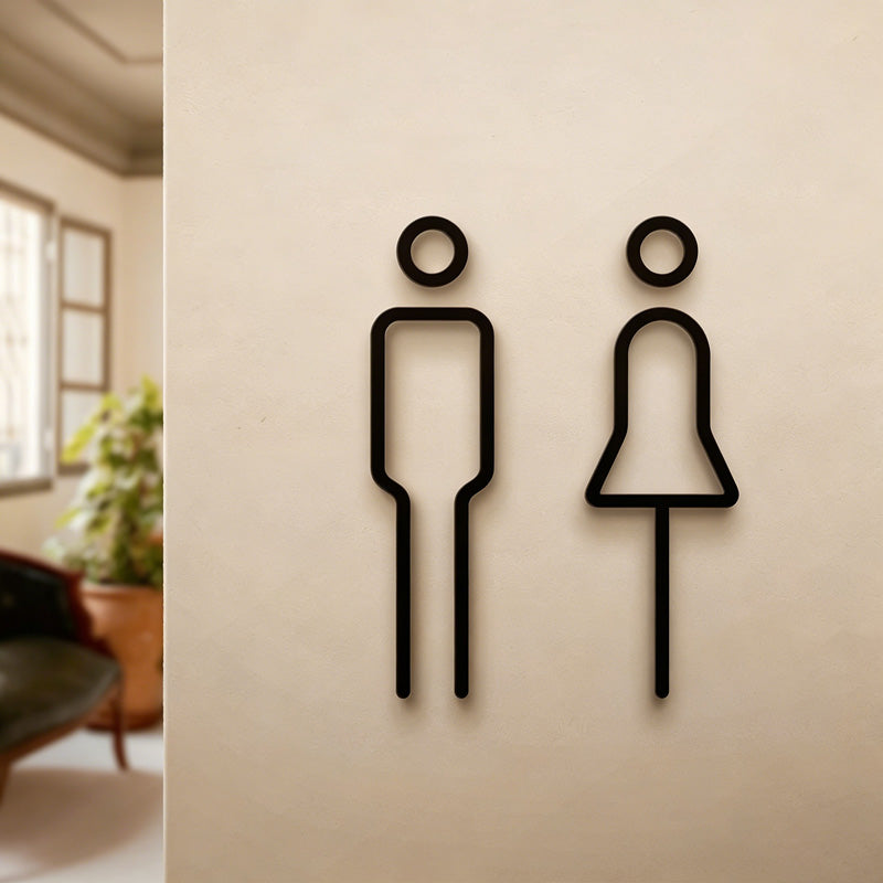 CouldNook 1Pair Of Restroom Figure Door Sign - Room Marker Decor