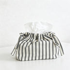 CouldNook Minimalist Striped Tissue Box - Aesthetic Fabric Storage Bag