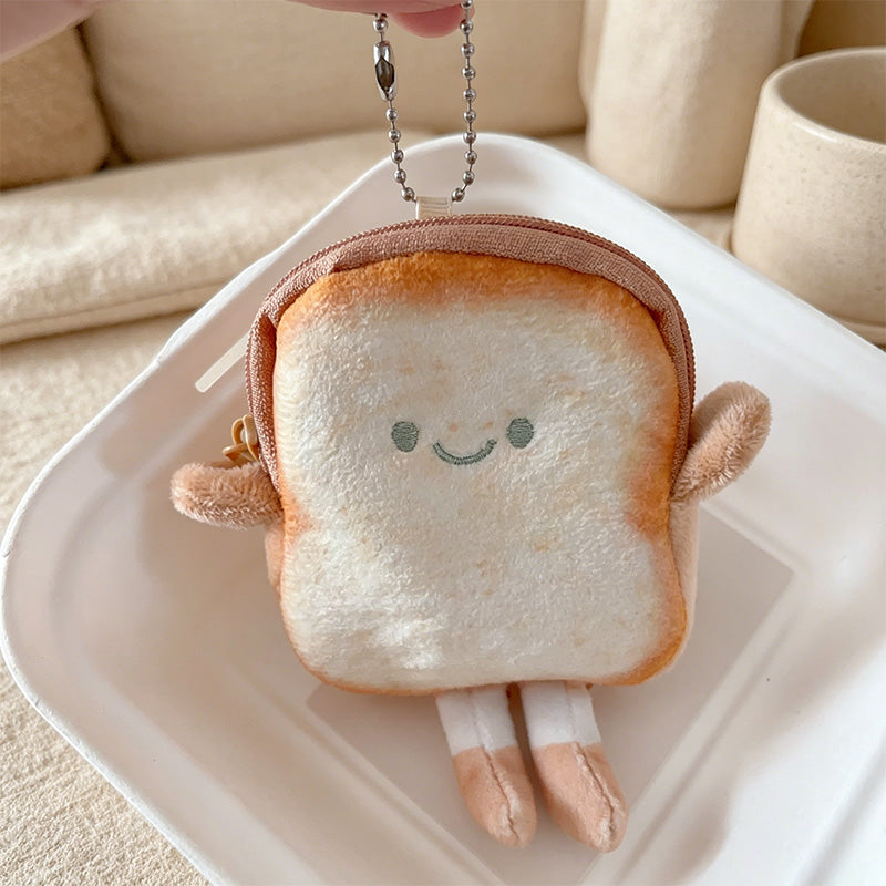 CouldNook Cute Toast Plush Coin Purse - Mini Pocket & Bag Pendant Organizer
