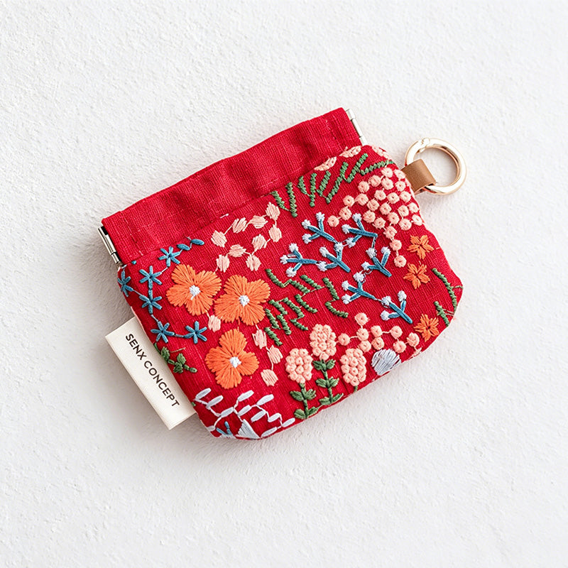 CouldNook Fake Lined Floral Drawstring Storage Pouch - Small Vanity Accent