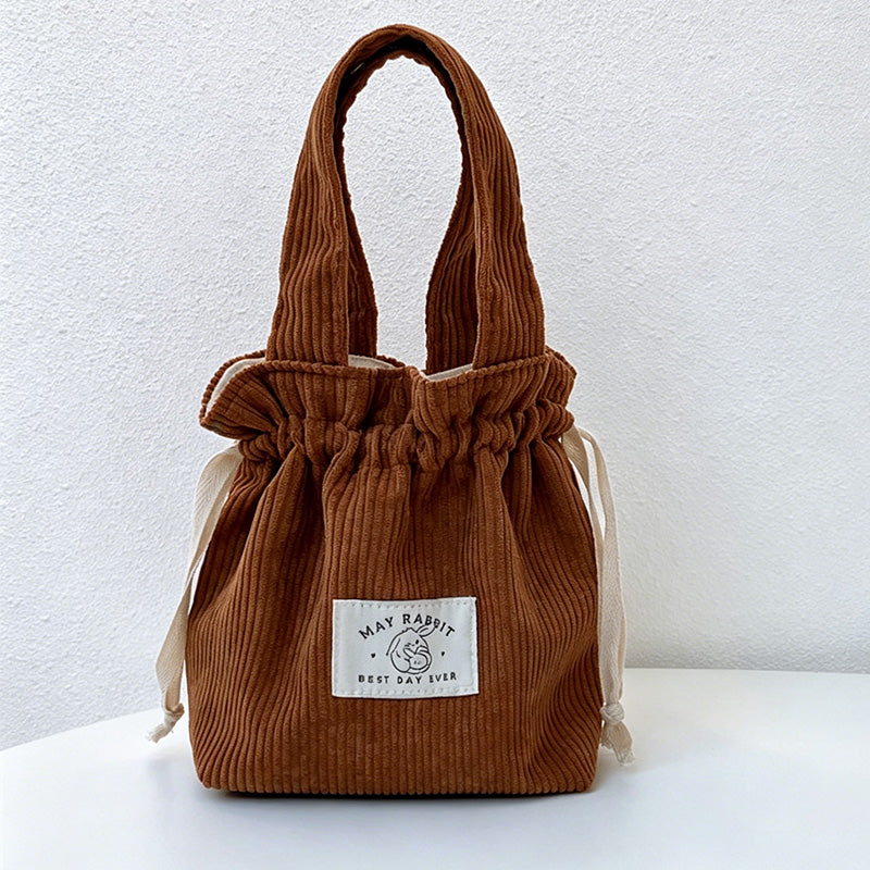 CouldNook Corduroy Mini Tote Cosmetic Bag - Vanity Carry Accent