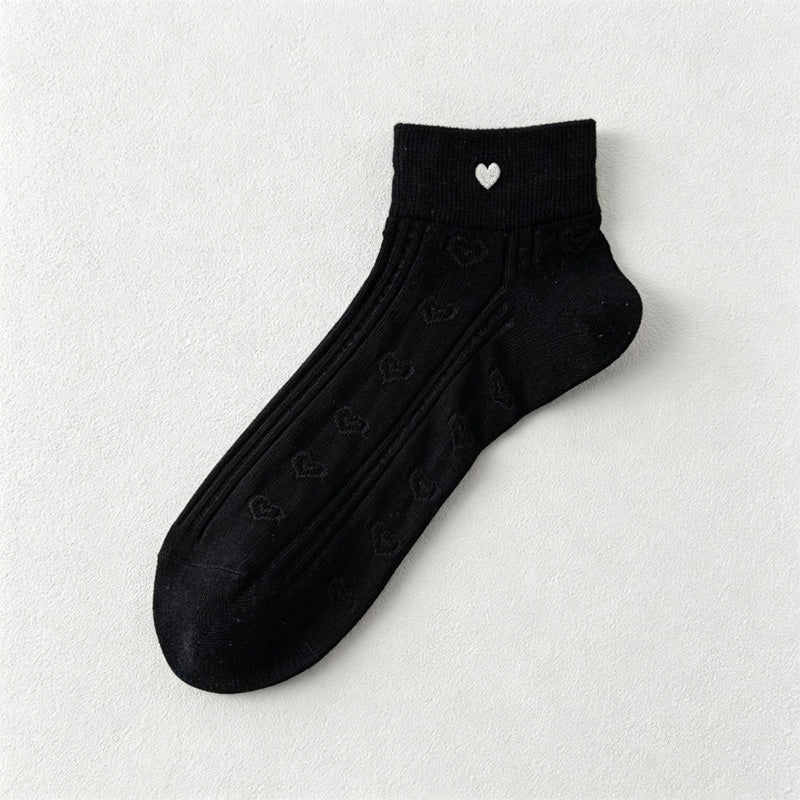 CouldNook Heart Motif Patterned Socks - Soft Home Detail (MK2COW6W8FHO05)