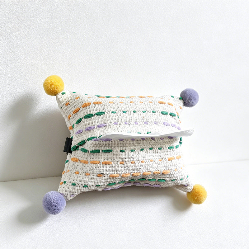 CouldNook Car-Mounted Tissue Box- Pom Corner Holder