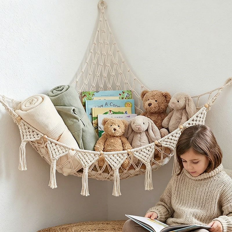 CouldNook Macrame Toy Hammock - Nursery Storage Decor
