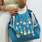 CouldNook Vase & Flower Embroidery Shopping Bag - Everyday Market Accent