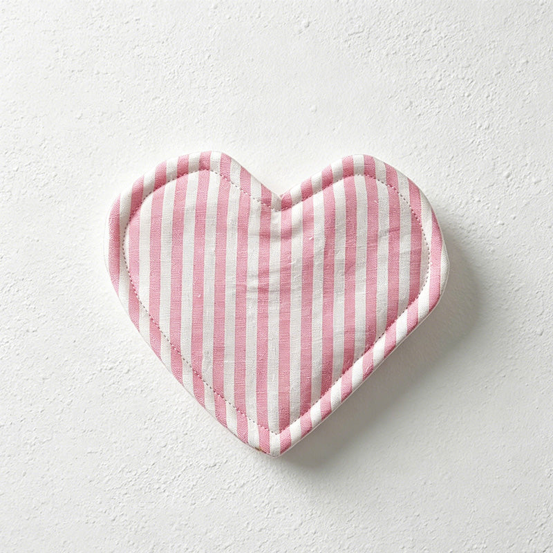 CouldNook Heart Plaid Coaster - Aesthetic insulated Fabric Mat