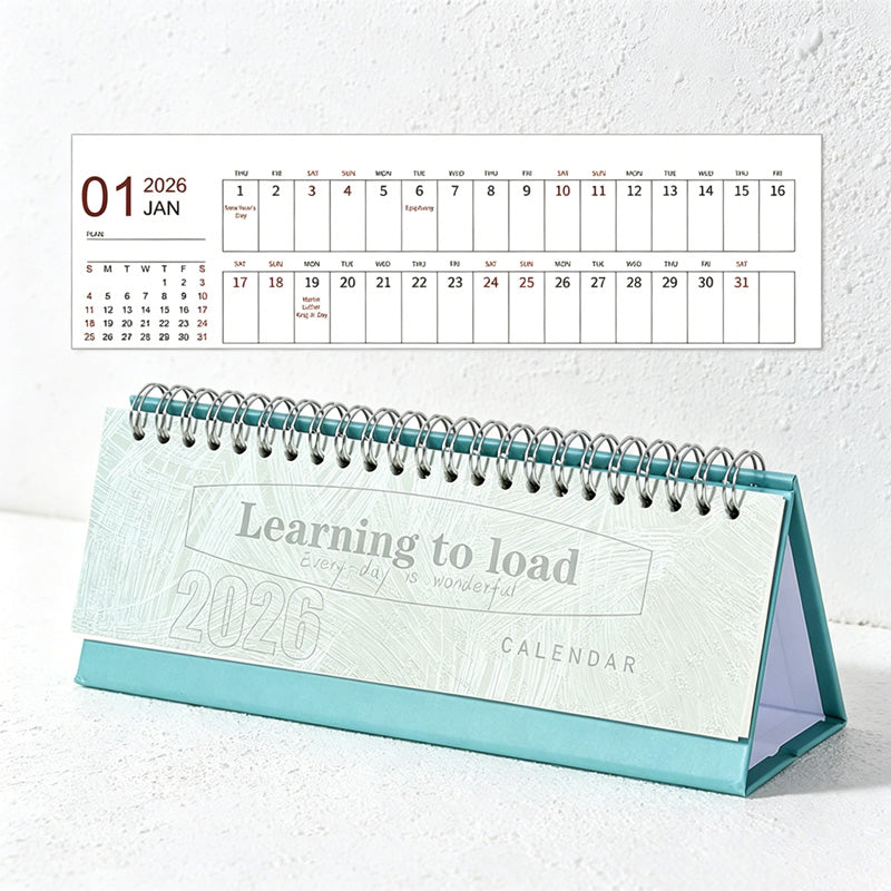 CouldNook Mini Desk Calendar - Minimalist English Desktop Calendar 2026-2025
