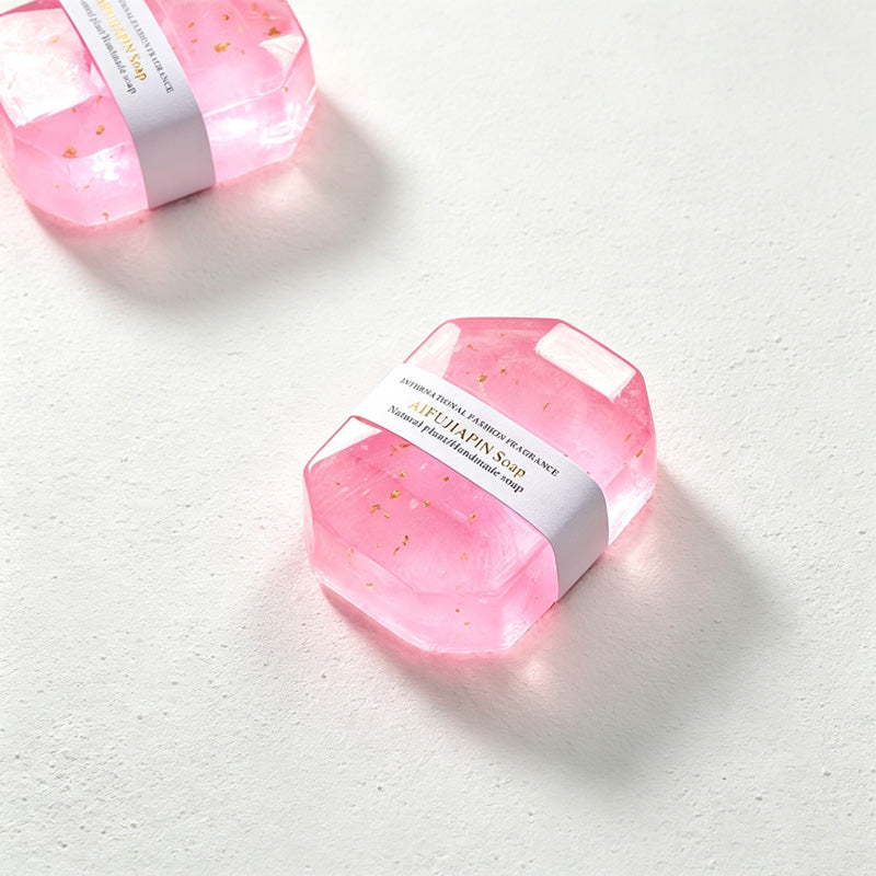 CouldNook Translucent Gemstone & Heart Gold Foil Handmade Soap