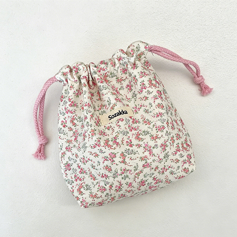 CouldNook Printed Drawstring Storage Pouch - Small Home Organizer
