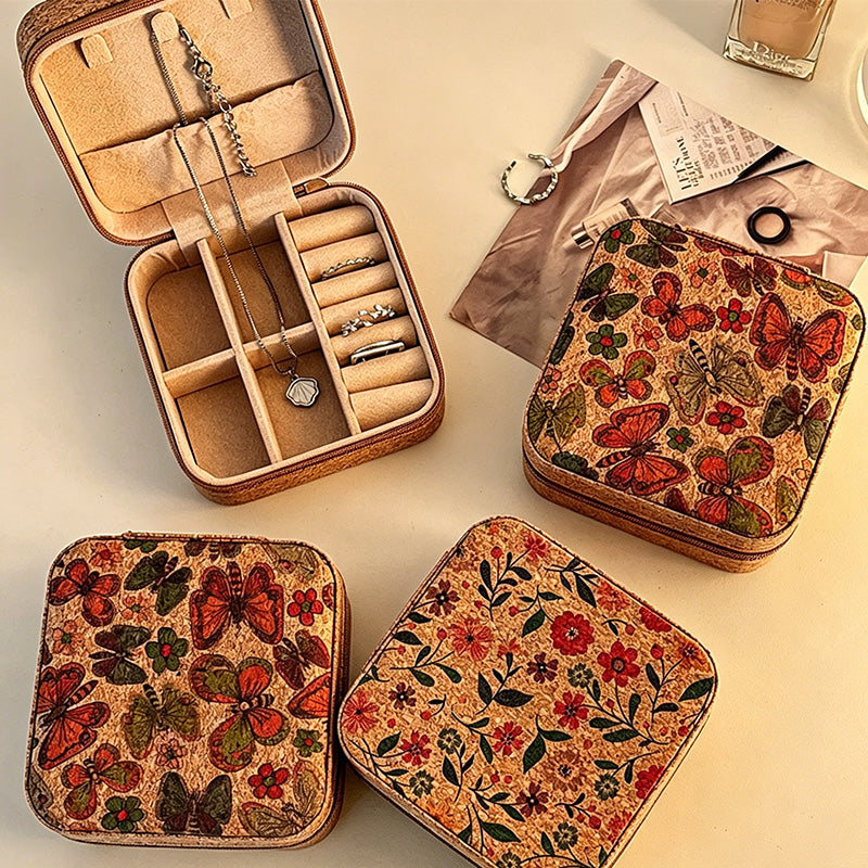 CouldNook Floral Butterfly Jewelry Case - Soft Home Gallery Storage Box