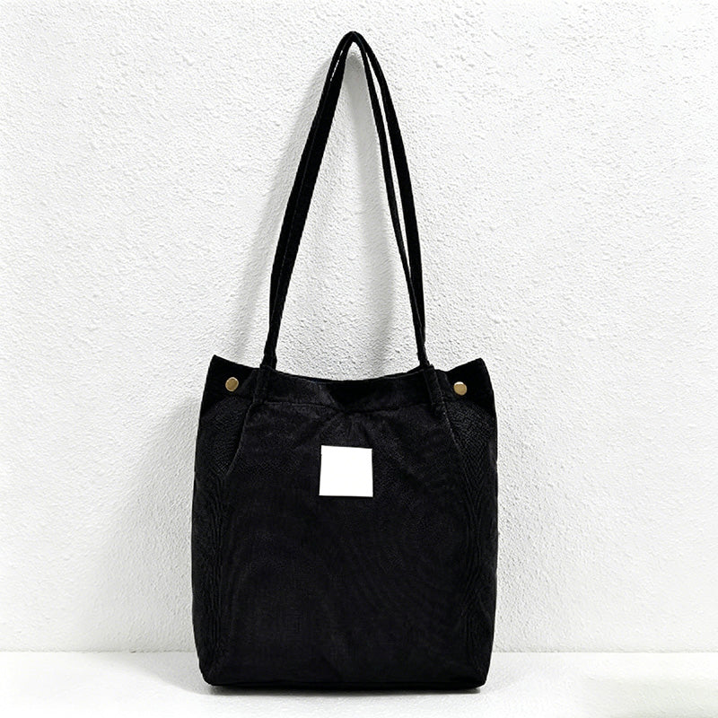 CouldNook Corduroy Shoulder Tote Bag - Daily Carry Accent