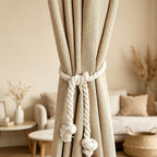 CouldNook 1Pair Of  Braided Rope Curtain Tieback - Soft Window Accent