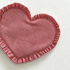 CouldNook Lace Heart Plaid Coaster - Aesthetic Fabric Accessory Mat