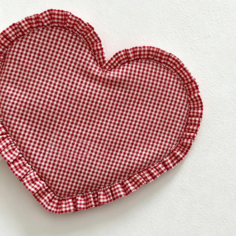 CouldNook Lace Heart Plaid Coaster - Aesthetic Fabric Accessory Mat