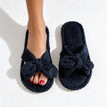 CouldNook Bow Accent Open Toe House Slippers - Bedroom Display Accent