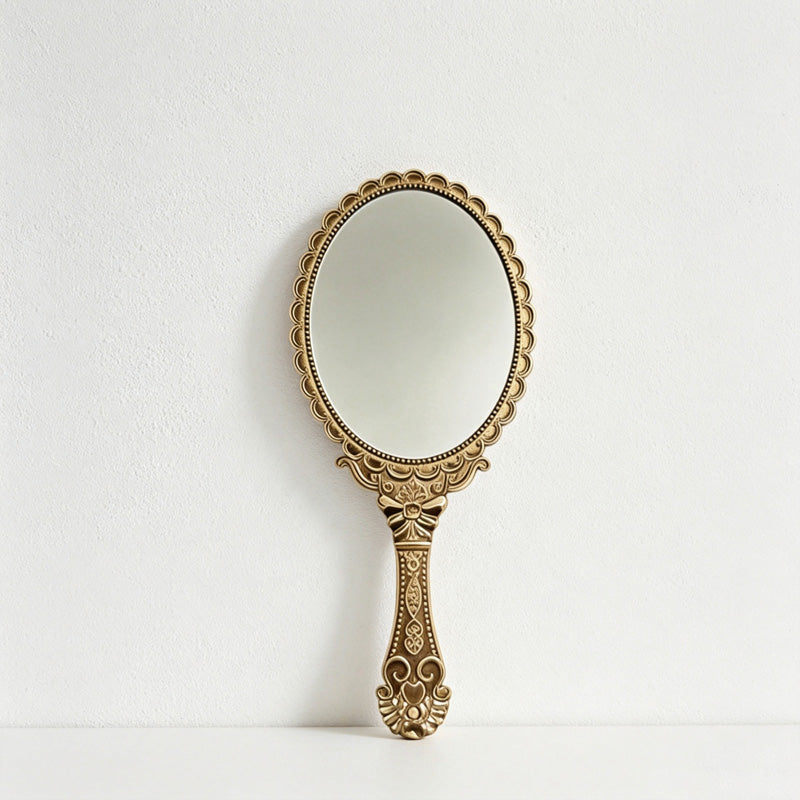 CouldNook Handled Oval Handheld Make Up Mirror - Simple Daily Essential