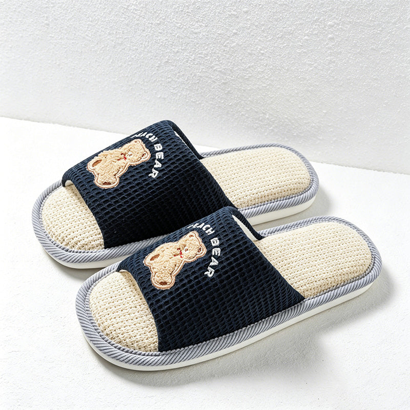 CouldNook Bear Dog Open Toe Slippers - Warm Indoor Accent