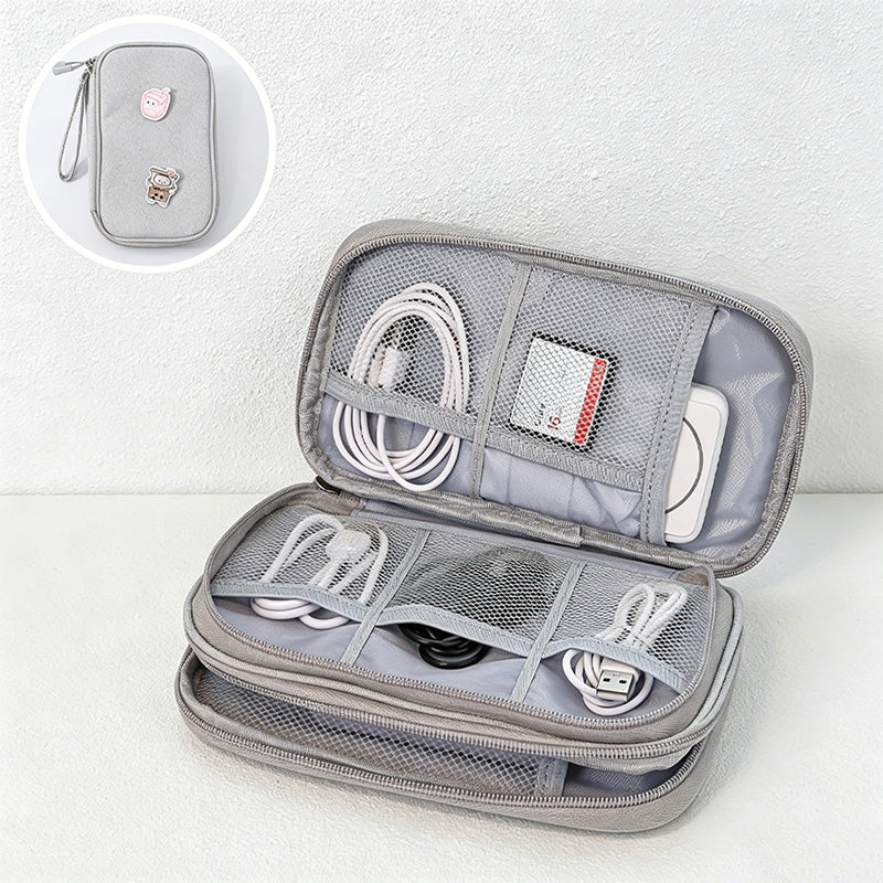CouldNook Double Layer Digital Storage Pouch - Travel Cord & Power Bank Organizer