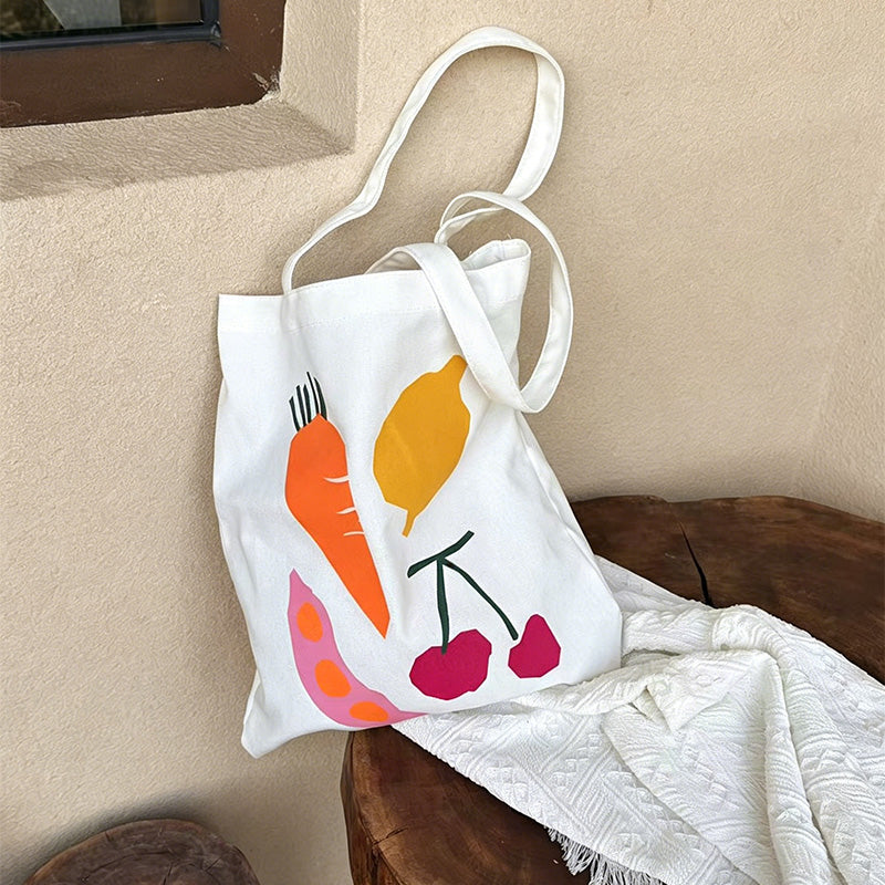 CouldNook Fruit Print Canvas Tote Bag - Everyday Carry Accent