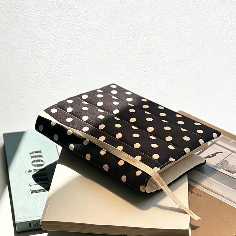 CouldNook Polka Dot Quilted Book Cover - Aesthetic A5 Fabric Sleeve